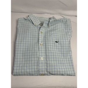 Vineyard Vines Teens Shirt Blue Extra Large 18 Oxford Button Down Whale Preppy